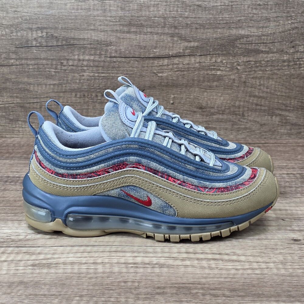 Nike Air Max 97 Wild West Size 4Y Women's Size 5.5 Blue Beige Shoes BV6374-200